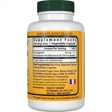 Пикногенол, Pycnogenol, Healthy Origins, 30 мг, 30 капсул (HOG-41352), фото