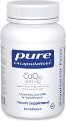 Коензим Q10, CoQ10, Pure Encapsulations, 500 мг, 60 капсул (PE-00308), фото