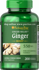 Корень имбиря, Ginger Root, Puritan's Pride, 550 мг, 200 капсул (PTP-05147), фото