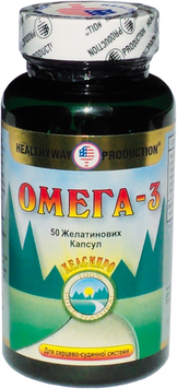 Healthyway Production, Omega-3, Поліненасичені жирні кислоти, 50 капсул (HLP-00151), фото