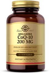Коэнзим Q10 Мегасорб (CoQ-10), Solgar, дополненный, 200 мг, 60 капсул (SOL-00968), фото