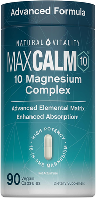 Комплекс магния 300 мг Natural Vitality CALM MaxCalm10 - 90 веганских капсул, фото