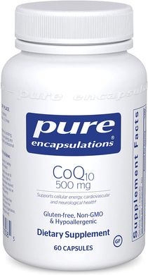 Коэнзим Q10, CoQ10, Pure Encapsulations, 500 мг, 60 капсул (PE-00308), фото