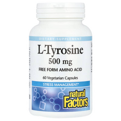 Natural Factors, L-тирозин, 500 мг, 60 вегетаріанських капсул (NFS-02803), фото