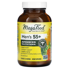 MegaFood, Multi for Men 55+, комплекс витаминов и микроэлементов для мужчин старше 55 лет, 120 таблеток (MGF-10328), фото