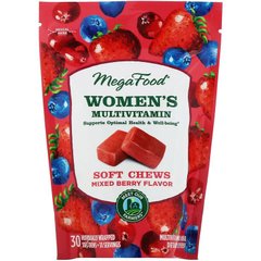 MegaFood, Мультивитамины для женщин в жевательных пастилках, ягодное ассорти, 30 жевательных пастилок в индивидуальной упаковке (MGF-10372), фото