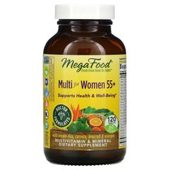 MegaFood, Multi for Women 55+, комплекс вітамінів та мікроелементів для жінок старше 55 років, 120 таблеток (MGF-10327), фото