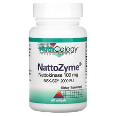Nutricology, NattoZyme, 100 мг, 60 м'яких гелевих капсул (ARG-55370), фото