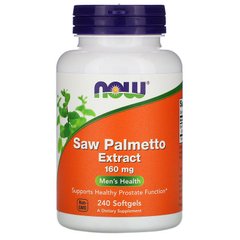 Now Foods, Saw Palmetto, екстракт сереної, 160 мг, 240 капсул (NOW-04744), фото