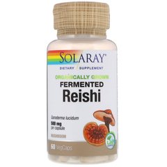 Рейши, ферментированные грибы, Reishi, Solaray, органик, 500 мг, 60 вегетарианских капсул (SOR-59840), фото