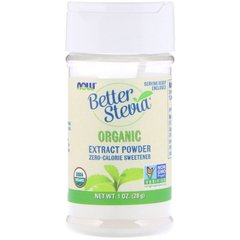 Стевия (экстракт), Better Stevia, Now Foods, органик, 28 г, (NOW-06960), фото