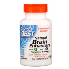 Doctor's Best, натуральные добавки для поддержки работы мозга с AlphaSize и SerinAid, 60 вегетарианских капсул (DRB-00214), фото
