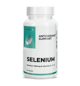 Селен 200 мкг + вітаміни A, C, E Progress Nutrition Selenium 200mcg + Vitamins A, C, E - 90 таблеток, фото