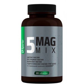 Комплекс магнію Sporter 5 MAG MIX - 120 таблеток, фото