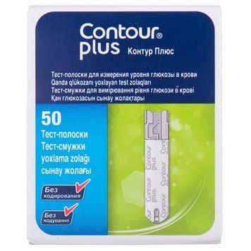 Тест-полоски Contour Plus (Контур плюс) для измерения глюкозы - 50 шт, фото