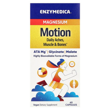Магній малат + гліцинат + ATA Mg&reg; 350 мг Enzymedica Magnesium Motion | магній для гнучкості та комфорту рухів - 120 капсул, фото