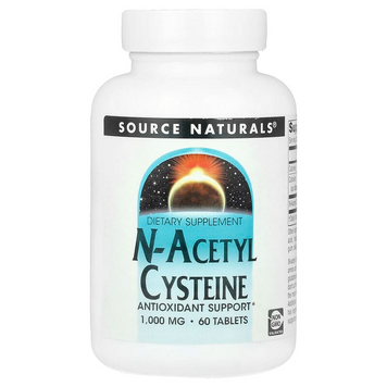 Source Naturals, N-ацетилцистеїн, 1000 мг, 60 таблеток (SNS-00169), фото