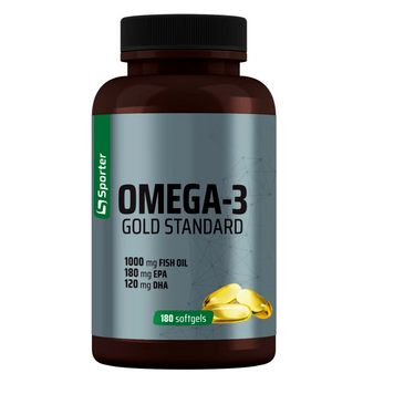 Sporter, Omega-3 Gold Standard, 180 гелевих капсул (SPO-72278), фото