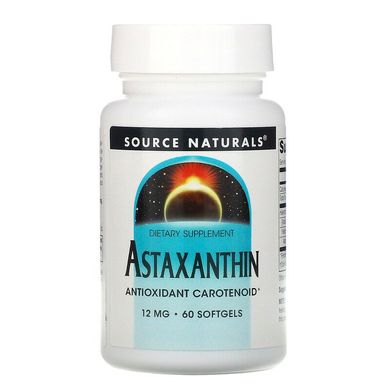Source Naturals, астаксантин, 12 мг, 60 мягких желатиновых капсул (SNS-02689), фото