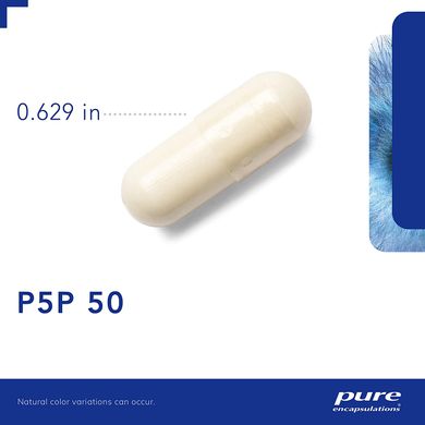Pure Encapsulations, P-5-P, активный витамин В6, 50 мг, 60 капсул (PE-00210), фото