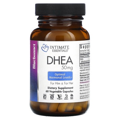 Bluebonnet Nutrition, Intimate Essenitals, DHEA (Дегидроэпиандростерон), 50 мг, 60 вегетарианских капсул (BLB-04017), фото