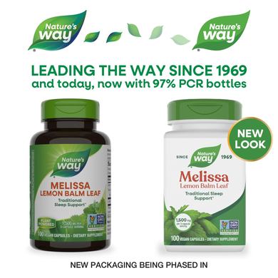Листья мелиссы 500 мг Nature's Way Melissa Lemon Balm Leaf - 100 веганских капсул, фото