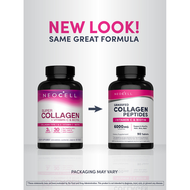 Колаген пептиди + вітамін C + біотин NeoCell Super Collagen - 90 таблеток, фото