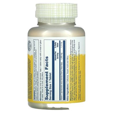 Solaray, вітамін C з повільним вивільненням, з шипшиною та ацеролою, 1000 мг, 100 таблеток (SOR-04453), фото