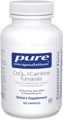 Коензим Q10 L-карнітин фумарат, CoQ10 l-Carnitine Fumarate, Pure Encapsulations, 120 капсул (PE-00398), фото