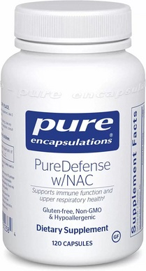 Підтримка імунітету і здоров'я дихальної системи, PureDefense with NAC, Pure Encapsulations, 120 капсул (PE-01238), фото