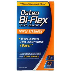 Osteo Bi-Flex, Здоров'я суглобів, потрійна сила, 40 таблеток в оболонці (OBF-03120), фото