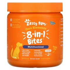 Zesty Paws, Multivitamin Bites, мультивітамінна добавка для собак 5 в 1, для підвищення тонусу, для будь-якого віку, зі смаком курки, 90 м'яких жувальних пігулок, 360 г (ZTP-00750), фото
