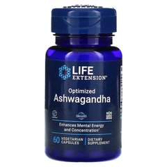Life Extension, оптимизированный экстракт ашваганды, 60 вегетарианских капсул (LEX-88806), фото