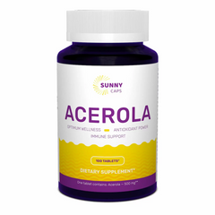 Ацерола, Acerola, Sunny Caps, 500 мг, 100 таблеток (SUN-530685), фото