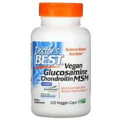 Doctor's Best, глюкозамин, хондроитин метилсульфонилметан для веганов, 120 вегетарианских капсул (DRB-00500), фото