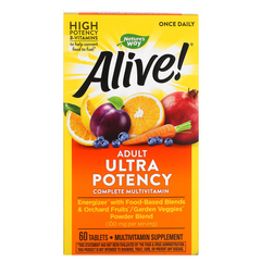 Nature's Way, Alive! суперэффективные, полноценные мультивитамины для взрослых, 60 таблеток (NWY-15679), фото