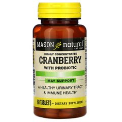 Журавлина з пробиотиком, Cranberry with Probiotic, Mason Natural, 60 таблеток (MAV-16335), фото