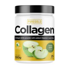 Pure Gold, Collagen, колаген, зелене яблуко, 300 г (PGD-90784), фото