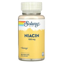 Solaray, Ніацин, 100 мг, 100 рослинних капсул (SOR-04359), фото