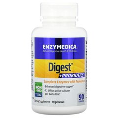 Enzymedica, Digest + пробиотики, 90 капсул (ENZ-13041), фото