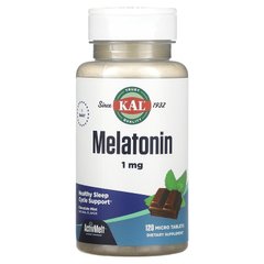 KAL, Мелатонин, шоколад и мята, 1 мг, 120 микротаблеток (CAL-98653), фото