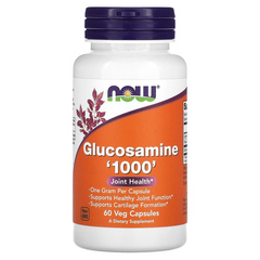 Now Foods, Глюкозамин '1000', 60 растительных капсул (NOW-03237), фото
