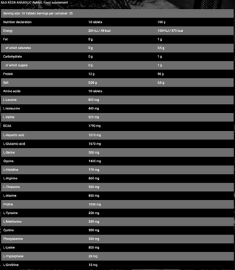 BAD ASS, Anabolic Amino, 350 таблеток (819939), фото