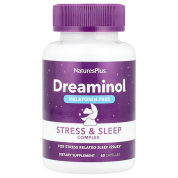 NaturesPlus, Dreaminol®, комплекс для зняття стресу, без мелатоніну, 60 капсул (NAP-47593), фото