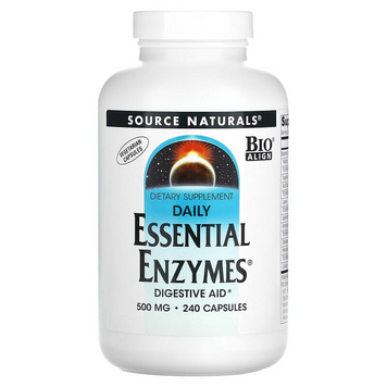 Source Naturals, Daily Essential Enzymes, добавка с незаменимыми ферментами для ежедневного использования, 500 мг, 240 капсул (SNS-01303), фото
