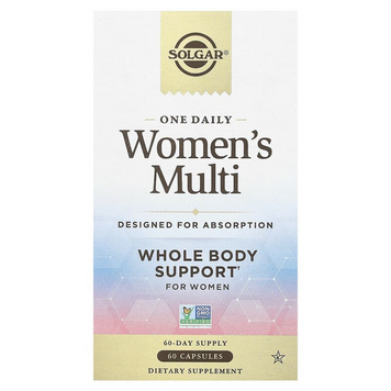 Solgar, One Daily Women's Multi, мультивітаміни для жінок, 60 капсул (SOL-62017), фото