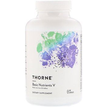 Мультивітаміни без заліза Thorne Basic Nutrients V - 180 капсул, фото