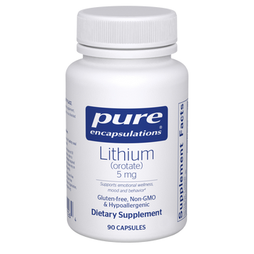 Оротат літію 5 мг Pure Encapsulations Lithium (orotate) - 90 капсул, фото