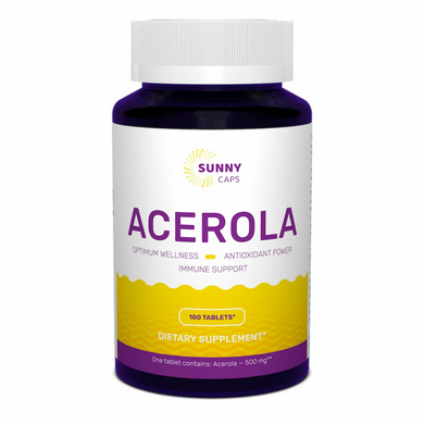Ацерола, Acerola, Sunny Caps, 500 мг, 100 таблеток (SUN-530685), фото