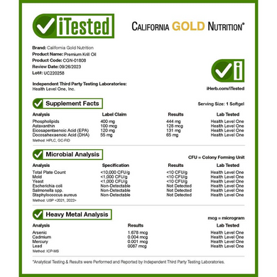 California Gold Nutrition, масло криля премиального качества с Superba2, 1000 мг, 60 капсул из рыбьего желатина (CGN-01808), фото